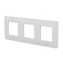 Plaque de finition triple Schneider Electric Unica Déco blanc