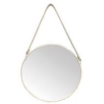 Miroir mural rond Ø32 cm métal blanc