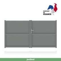 Portail Jardimat aluminuim Tours gris antique - 300 x h.160 cm