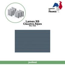 Clôture Jardimat Alpes Gris 180 cm, 6 lames