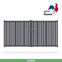 Portail Jardimat aluminium Genes gris 7016 - 300 x h.152 cm
