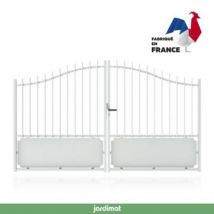 Portail Jardimat aluminium Ferney blanc 9016 - 300 x h.153/183 cm