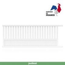 Portail Jardimat coulissant aluminium Garonne blanc 9016 - 350 x h.140 cm