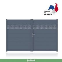 Portail Jardimat aluminium Sisteron gris 7016 - 350 x h.191 cm