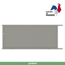 Portail Jardimat coulissant aluminium Alpes gris quartz - 300 x h.160 cm
