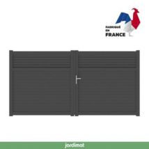 Portail Jardimat battant aluminium Annoire noir - 300 x h.177 cm