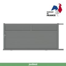 Portail Jardimat coulissant aluminium Annoire gris antique - 350 x h.175 cm