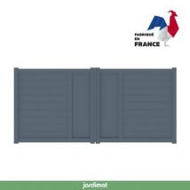 Portail Jardimat battant motorisé aluminium Aquarelle gris anthracite - 350 x h.170 cm