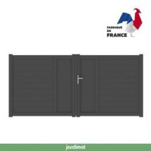 Portail Jardimat battant aluminium Aquarelle noir - 300 x h.170 cm