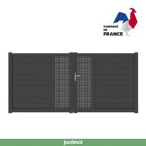 Portail Jardimat battant aluminium Aquarelle noir - 350 x h.170 cm