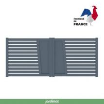 Portail Jardimat battant motorisé aluminium Audelange gris anthracite - 300 x h.164 cm