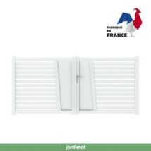 Portail Jardimat battant aluminium Audelange blanc - 350 x h.164 cm
