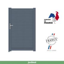 Portillon Jardimat battant aluminium Emagny gris anthracite - 100 x h.180 cm