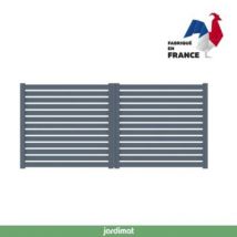 Portail Jardimat battant motorisé aluminium Chamuse gris anthracite - 350 x h.164 cm