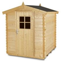 Abri de jardin GoodHome Mokau en bois coloris naturel ép.19 mm surface extérieure 3,46 m²