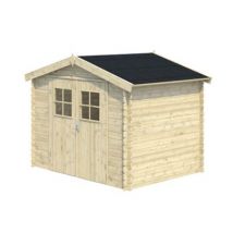 Abri de jardin GoodHome Mokau en bois coloris naturel ép.19 mm surface extérieure 5,92 m²