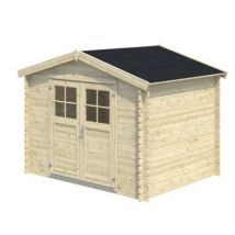 Abri de jardin GoodHome Belaia en bois coloris naturel ép.28 mm surface extérieure 7,44 m²
