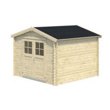 Abri de jardin GoodHome Belaia en bois coloris naturel ép.28 mm surface extérieure 9,30 m²