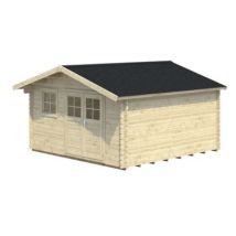 Abri de jardin + plancher GoodHome Oreti en bois coloris naturel ép.44 mm surface extérieure 20,33 m²