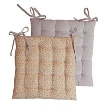 Galette de chaise Deco&Co curry beige L.40 x l.40 x ep.8 cm