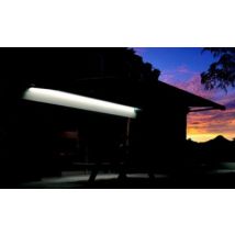 Store de terrasse motorisé Kobe coffre gris / toile T128 gris 4 x 3,5m, avec LED