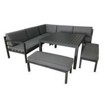 Salon de jardin bas Proloisirs Royan II aluminium gris
