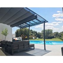 Pergola adossée fixe acier et aluminium Oslo 3,5 x 4 m