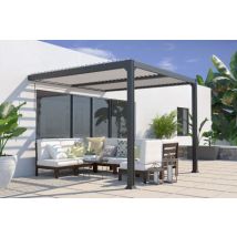 Pergola bioclimatique adossée manuelle aluminium Miami 3 x 3 m