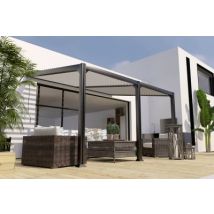 Pergola bioclimatique adossée manuelle aluminium Melbourne 4 x 3 m