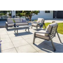 Salon de jardin bas Ibiza aluminium anthracite DCB Garden 5 personnes