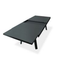 Table de jardin extensible Stockholm en aluminium coloris gris anthracite L.200/300 x l.96 x H.76 cm