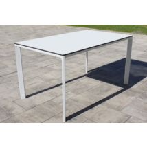 Table de jardin Meet en aluminium coloris blanc L.160 x l.90 x H.73 cm