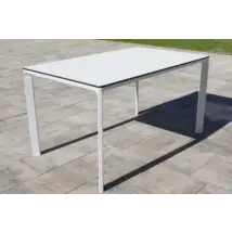Table de jardin Meet en aluminium coloris blanc L.160 x l.90 x H.73 cm