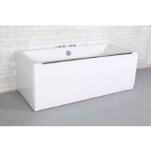 Baignoire balnéo avec tablier rectangulaire L.170 x l.80 x H.63 cm en acrylique coloris blanc Maya