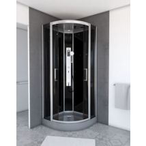 Cabine de douche hydromassante noir et gris Galedo Premium 95 x 95 cm
