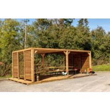 Pergola autoportante manuelle bois Habrita THO3562VVT 3,41 x 6,26 m