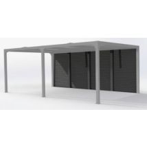 Côté ventelles aluminium gris 3,60 m pour pergola bioclimatique Habrita PER3630BI et PER3660BI