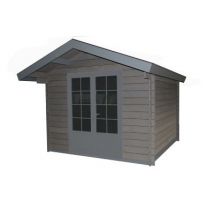 Abri de jardin Green Outside en composite coloris gris ép.28 mm surface extérieure 13 m²