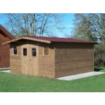 Abri de jardin Habrita Thermabri en bois coloris naturel ép.28 mm surface extérieure 15,15 m²