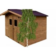 Abri de jardin Habrita Thermabri en bois coloris naturel ép.28 mm surface extérieure 11,97 m²