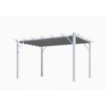 Pergola autoportante manuelle aluminium Habrita PER4030WG blanc et gris 4 x 3 m