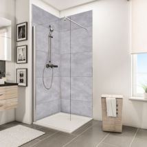 Lot de 2 panneaux muraux salle de bains 100 x 210 cm, Schulte DécoDesign Décor, castello gris