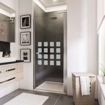 Porte de douche pivotante, 80 x 192 cm, Schulte NewStyle, verre transparent anticalcaire, Cubic transparent
