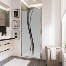 Porte de douche pivotante, 80 x 192 cm, Schulte NewStyle, verre transparent anticalcaire, Liane