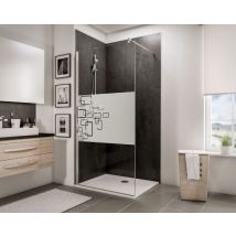 Paroi de douche à l'italienne, 120 x 190 cm, Schulte NewStyle, Walk In, verre transparent anticalcaire, Softcube