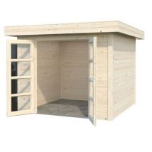 Abri de jardin Volga en bois coloris naturel ép.28 mm surface extérieure 9,08 m²