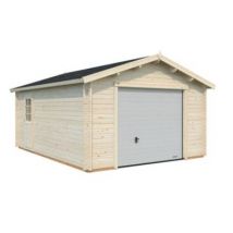 Garage bois Danube 1 voiture avec porte sectionnelle 19,1m²