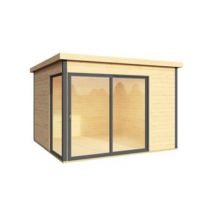 Abri de jardin + plancher Domeo 1 Plus en bois coloris naturel ép.44 mm surface extérieure 8,48 m²
