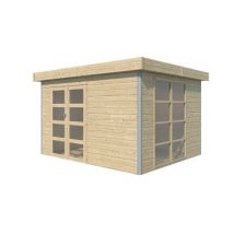 Abri de jardin Lindo 2 L en bois coloris naturel ép.28 mm surface extérieure 12,65 m²