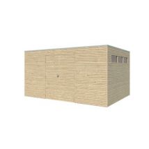 Abri de jardin QB en bois coloris naturel ép.28 mm surface extérieure 12,60 m²